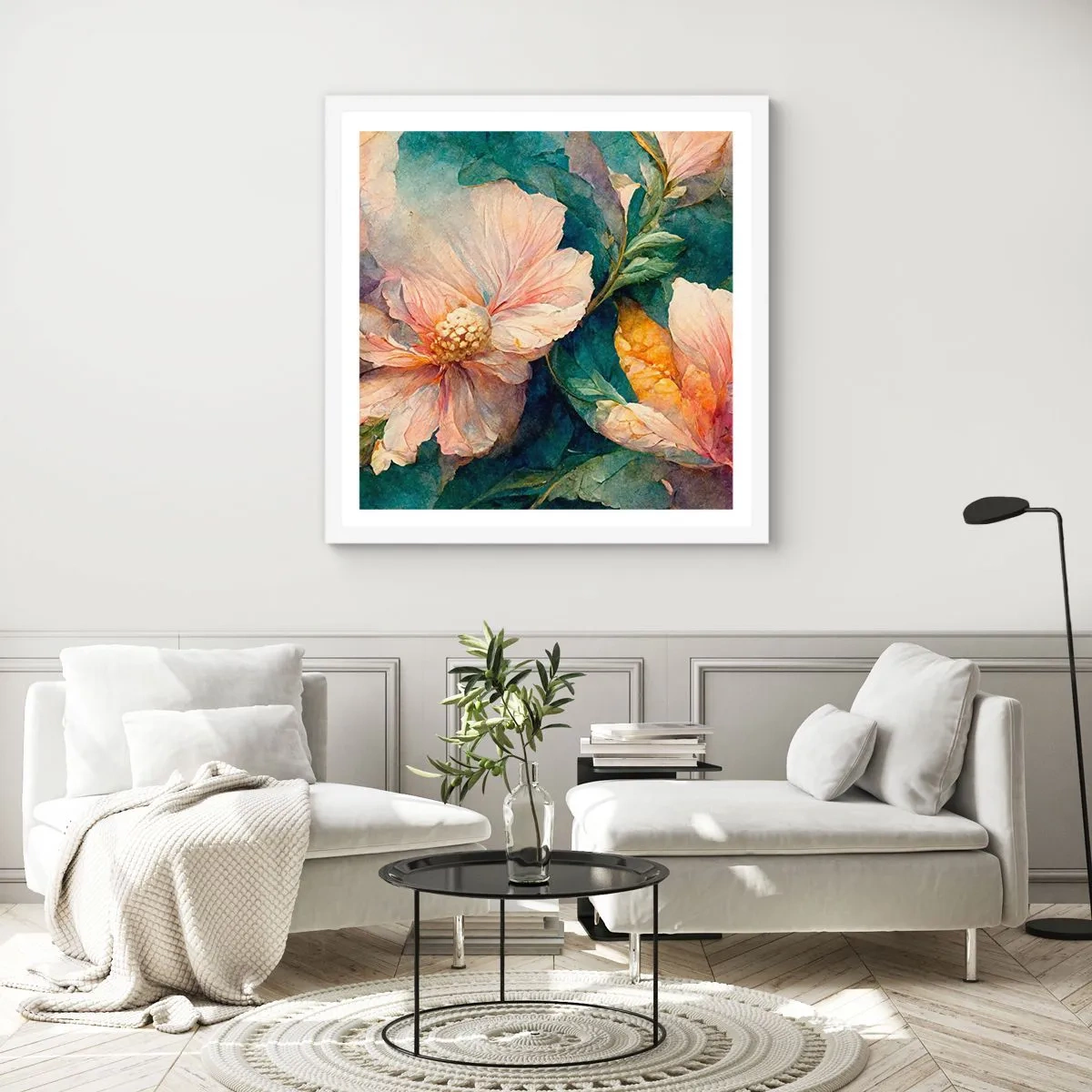 Poster in white frmae - Sheer Subtelty - 50x50 cm