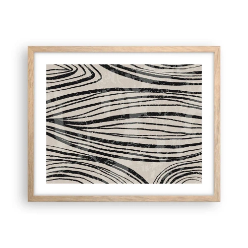 Poster in light oak frame - Spillover of Lines - 50x40 cm