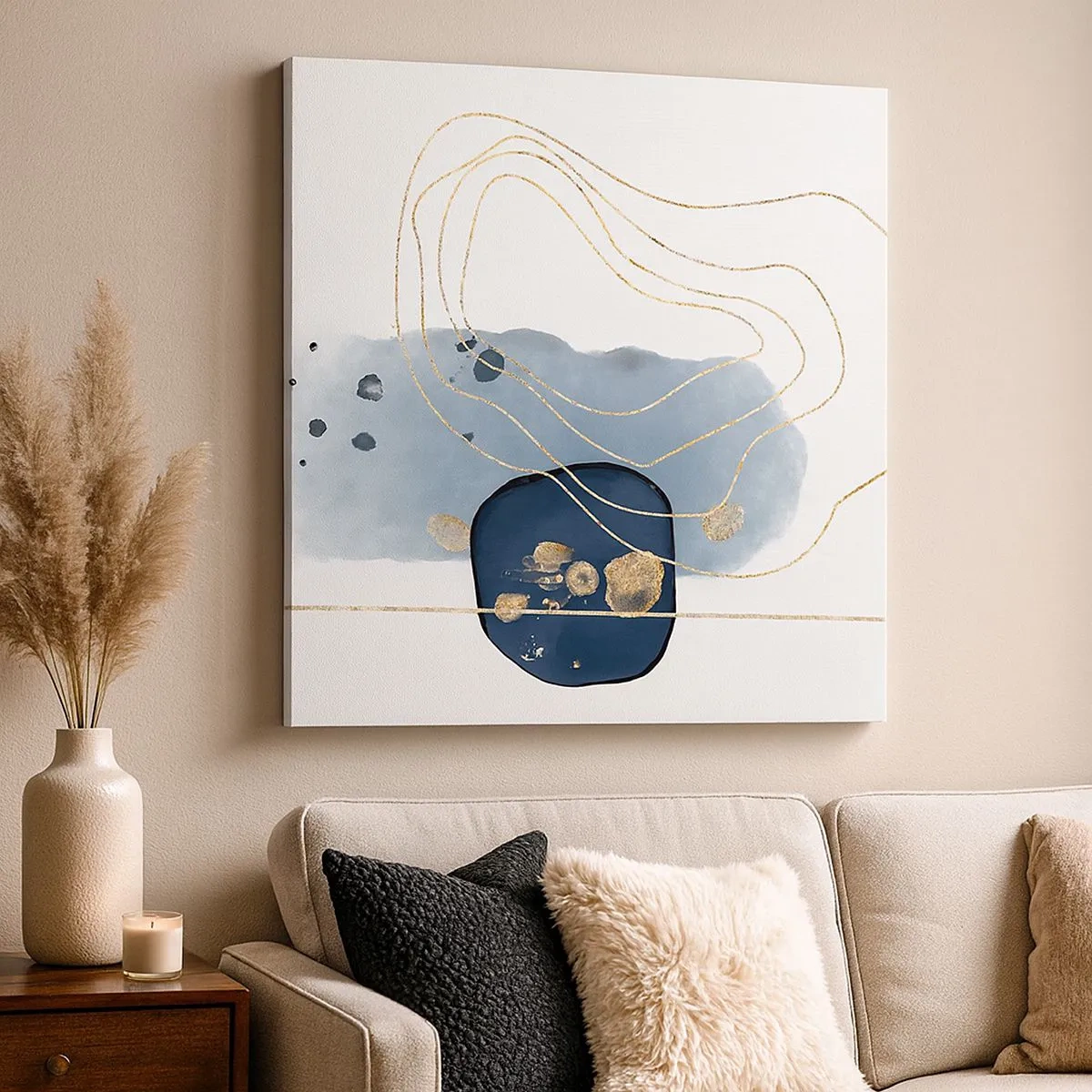 Canvas picture - Blue and Gold Fantasy - 30x30 cm