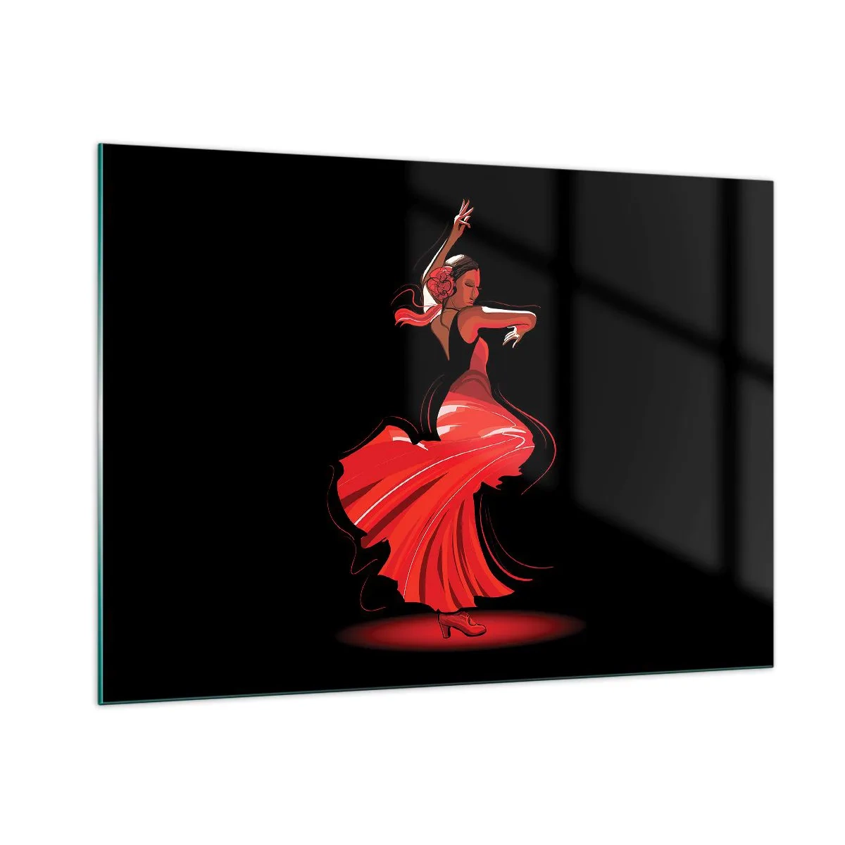 Glass picture - Fiery Spirit of Flamenco - 100x70 cm