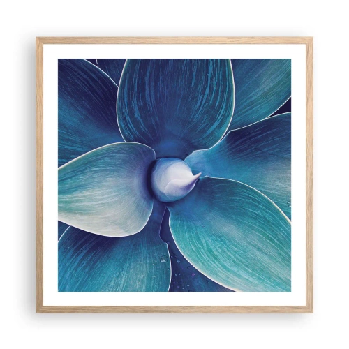 Poster in light oak frame - Blue from the Sky - 60x60 cm