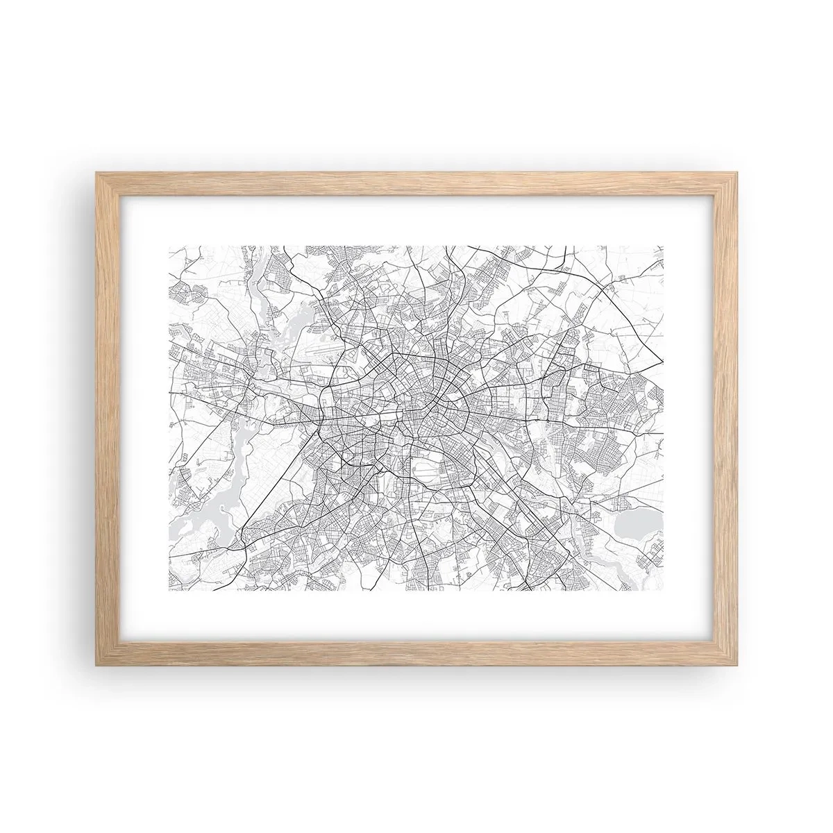Poster in light oak frame - Flower of Berlin - 40x30 cm