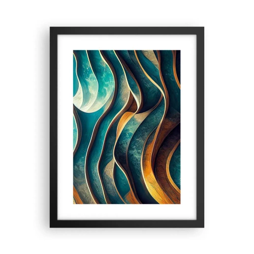 Poster in black frame - Meanderings of Blue - 30x40 cm