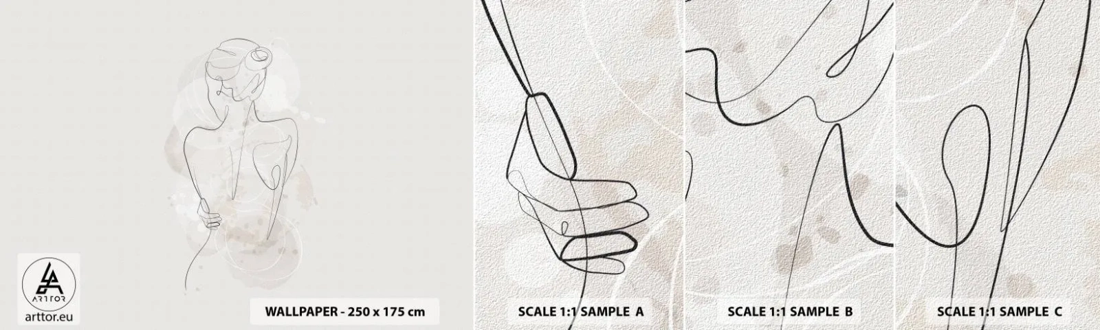 Photo Wallpaper Sample Standard Eco - Like a Sensitive Instrument - Woman, Body, Graphics - 100x30 cm