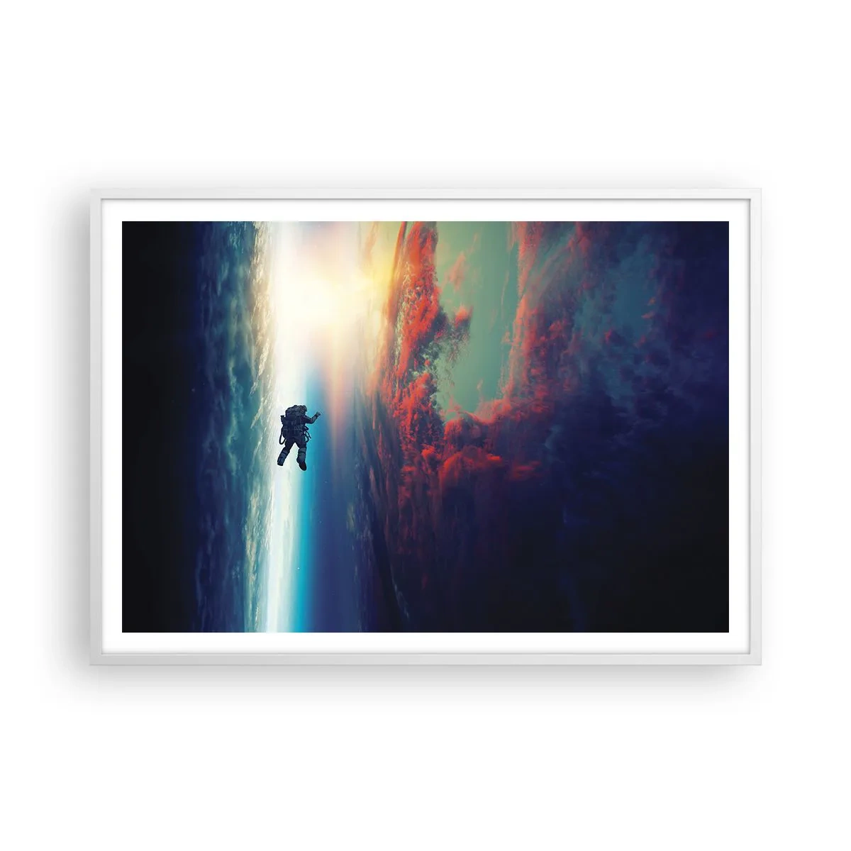 Poster in white frmae - Confronting the Universe - 100x70 cm