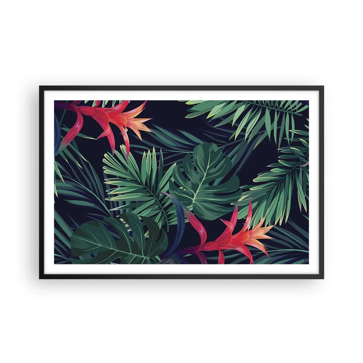 Poster in black frame - Burn in Green - 91x61 cm
