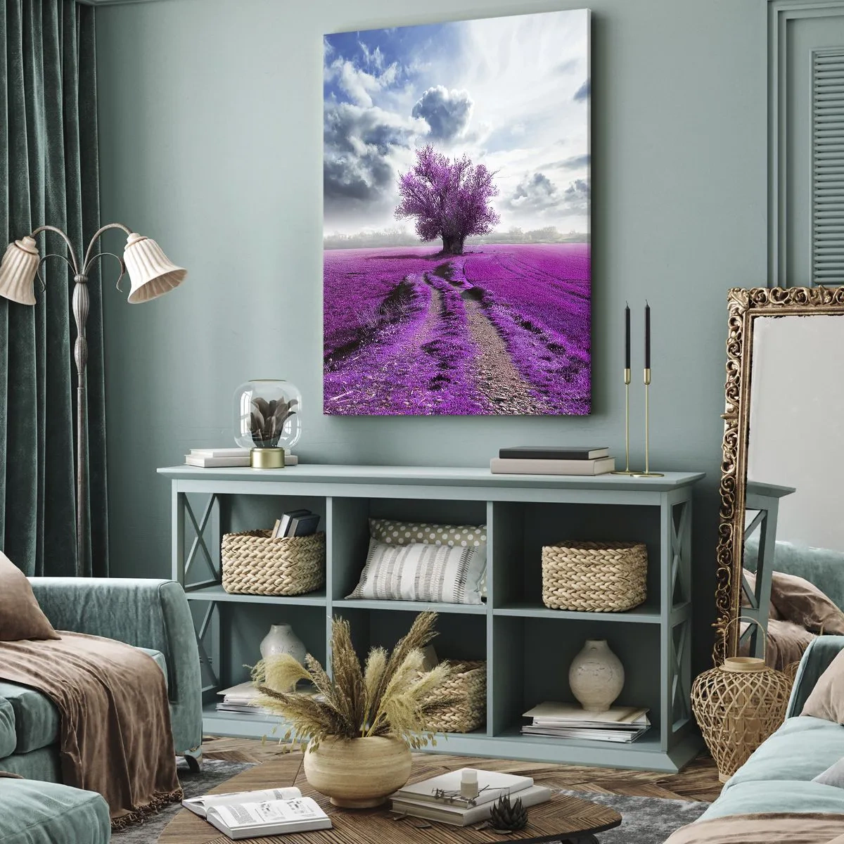 Canvas picture - Heathland Charm - 45x80 cm