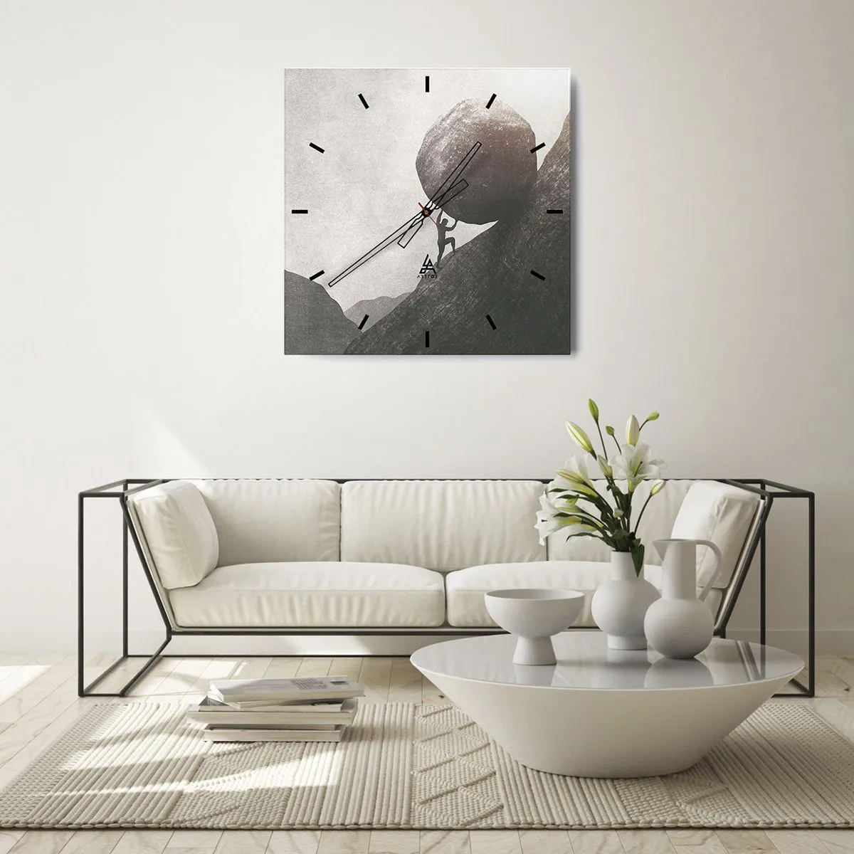 Wall clock - Clock on glass - I Believe against Hope - 30x30 cm