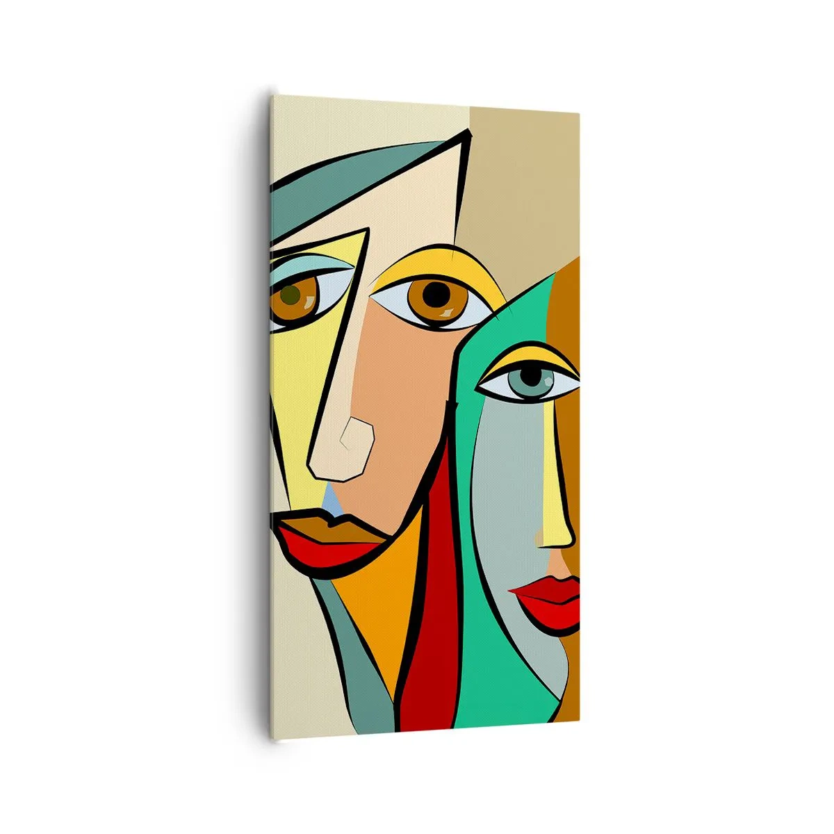 Canvas picture - Cubist Couple - 65x120 cm