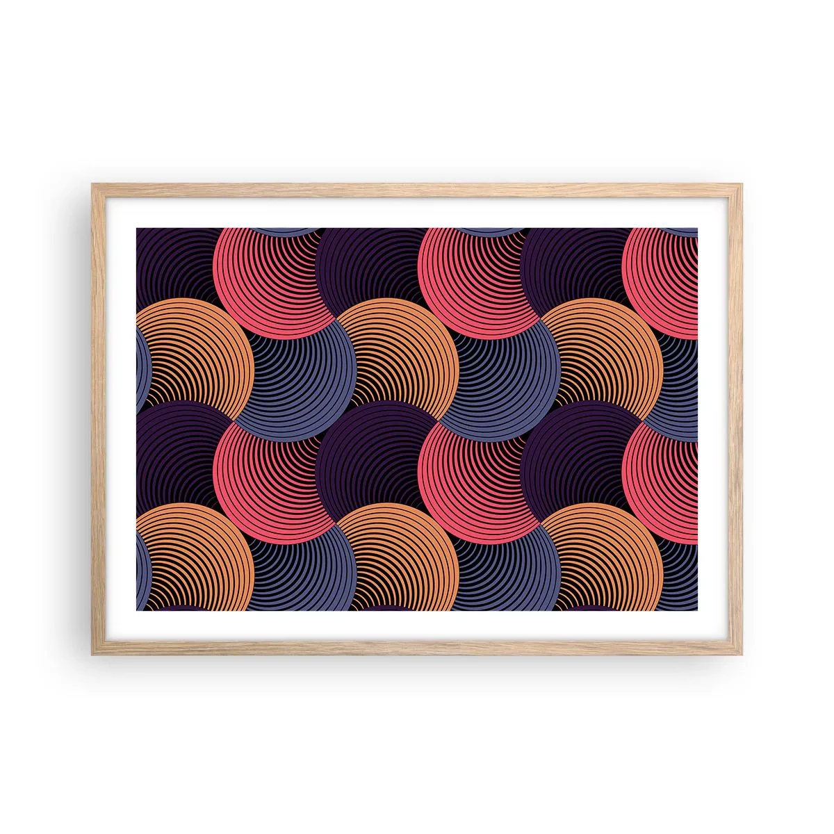Poster in light oak frame - In a Circular Rhythm - 70x50 cm