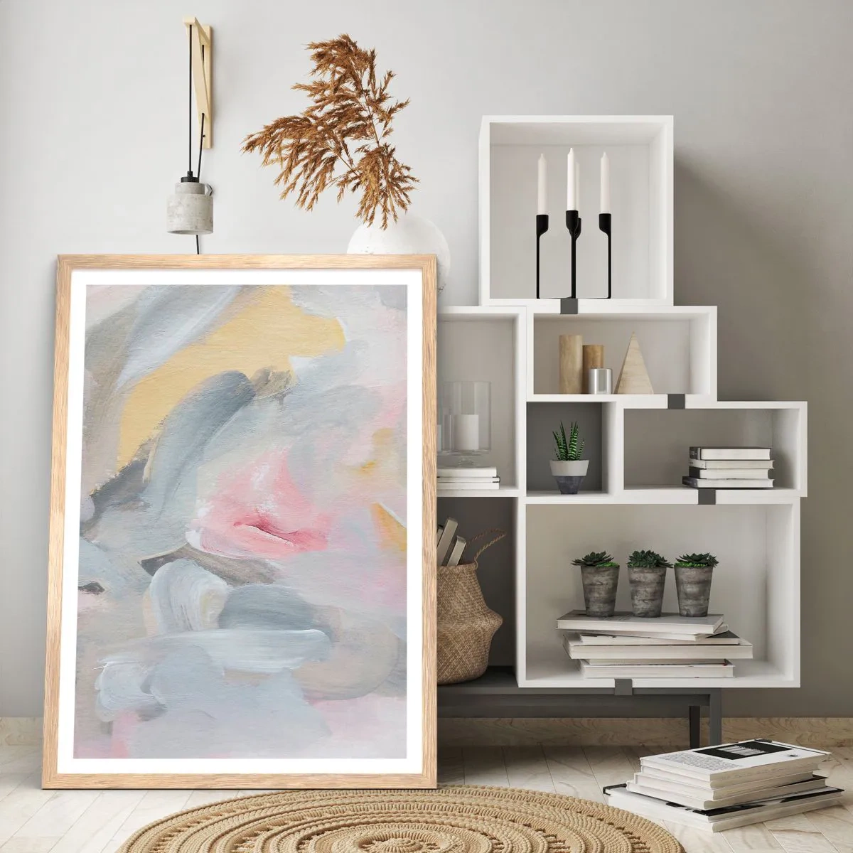 Poster in light oak frame - In a Pastel World - 30x40 cm