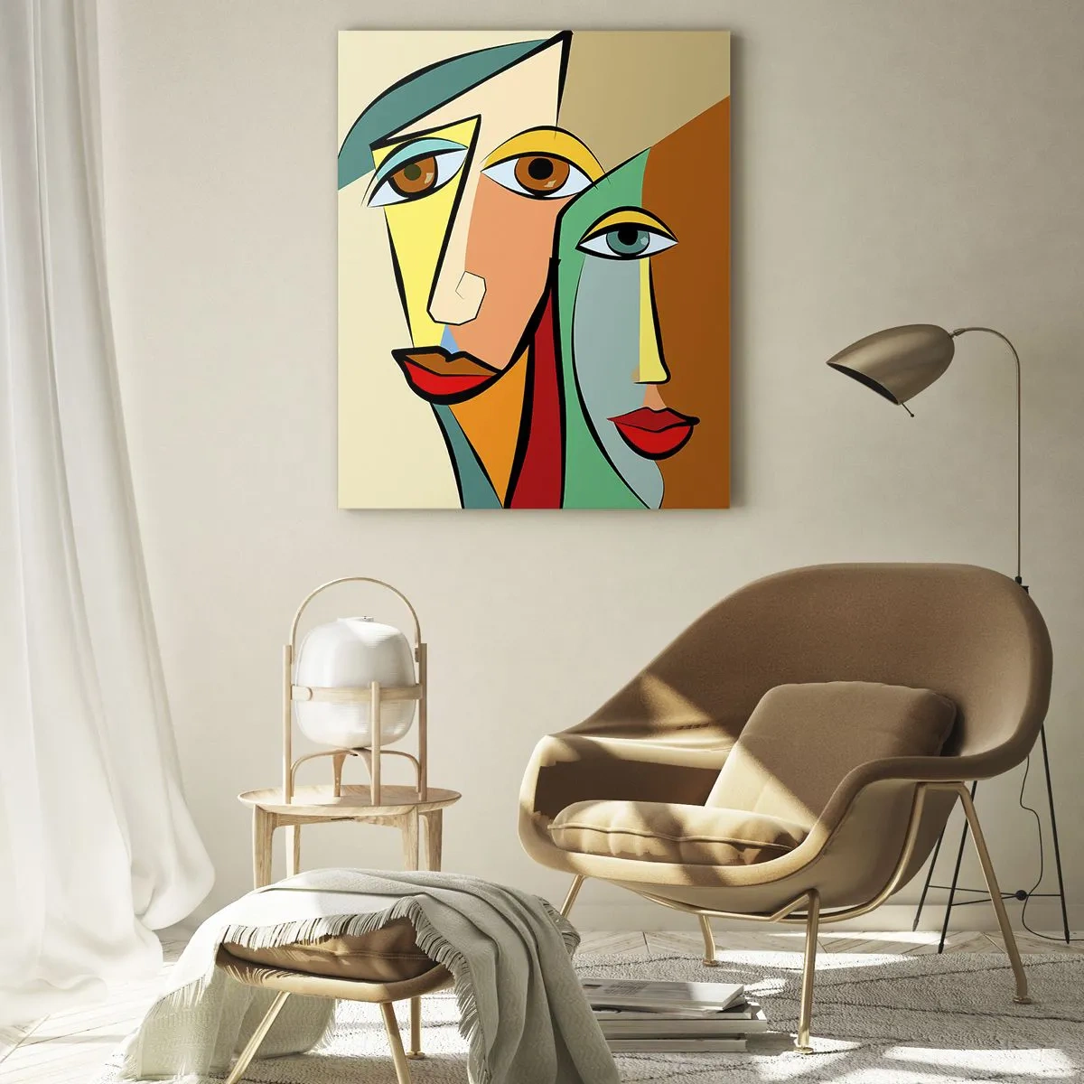 Glass picture - Cubist Couple - 50x70 cm