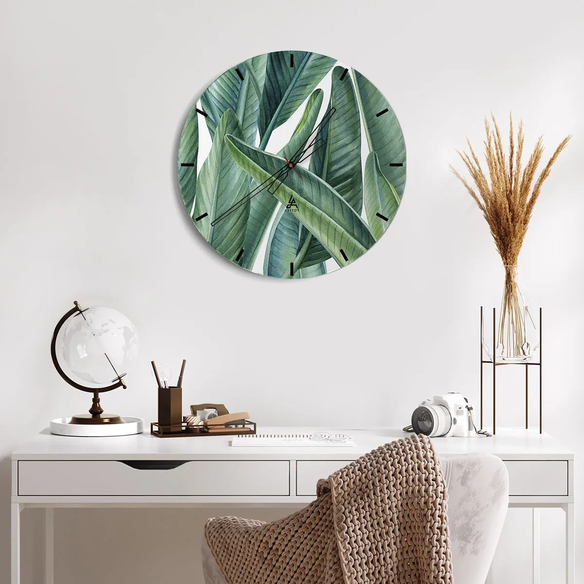 Wall clock - Clock on glass - Only Green Itself - 30x30 cm