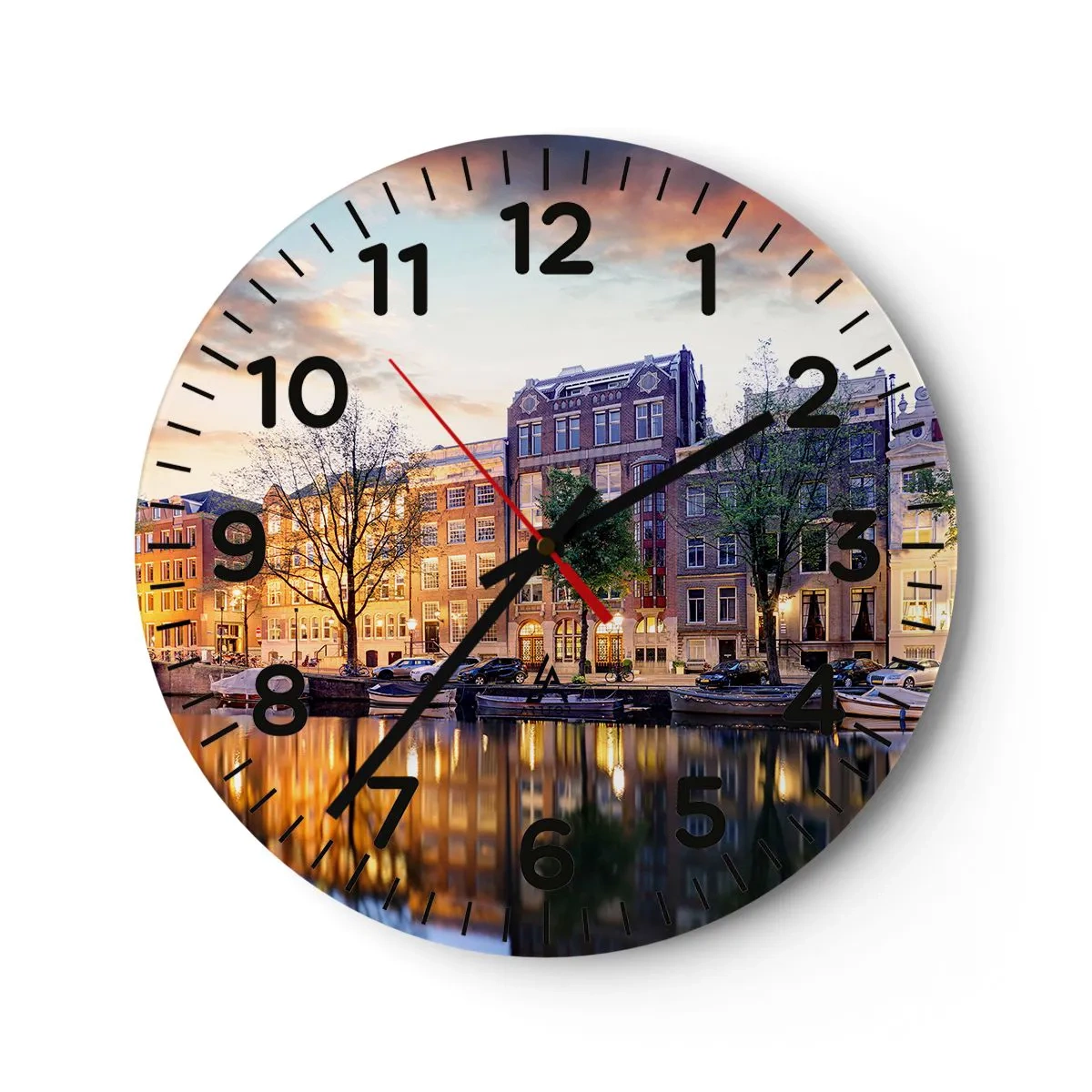 Wall clock - Clock on glass - Reserved and Calm Dutch Beaty - 30x30 cm