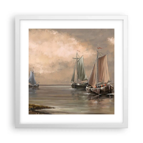 Poster in white frmae - Return of Sailors - 40x40 cm