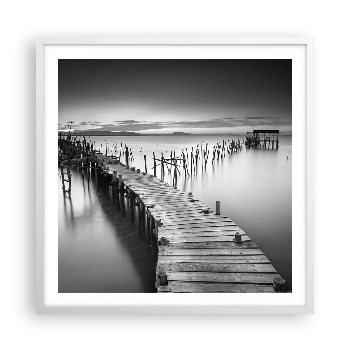 Poster in white frmae - Peace of a Forgotten Shore - 60x60 cm