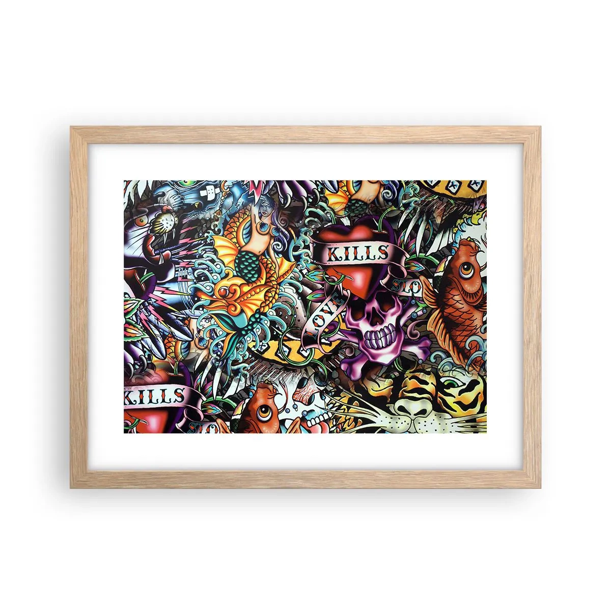 Poster in light oak frame - Dream of a Tattoo Artist - 40x30 cm
