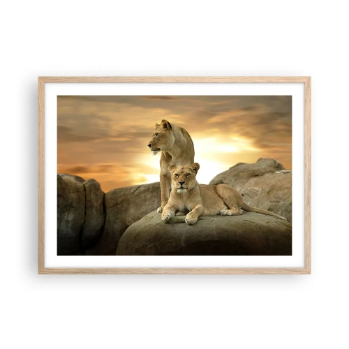 Poster in light oak frame - Royal Majesty - 70x50 cm