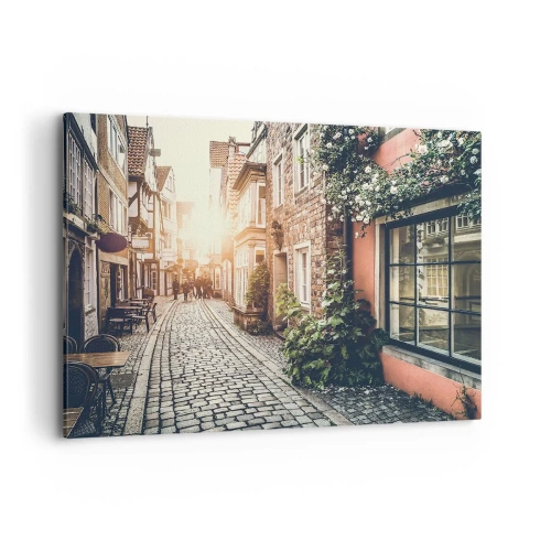 Canvas picture - Rosy Alley in a Pink Glow - 100x70 cm