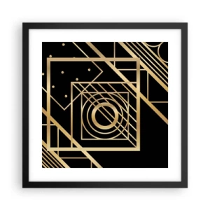 Poster in black frame - Golden Geometry - 40x40 cm