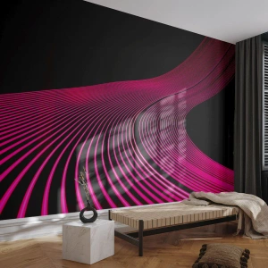 Photo Wallpaper Standard Eco - Alley of Light - Lines, Modern, Neon - 400x280 cm