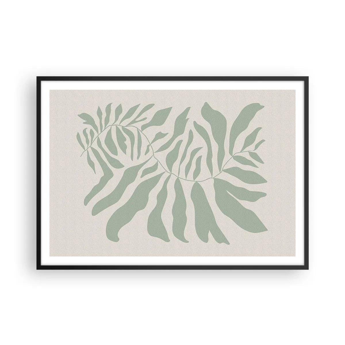 Poster in black frame - Emerald Branch - 100x70 cm