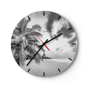 Wall clock - Clock on glass - When You Miss Loneliness… - 40x40 cm