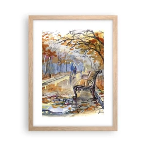 Poster in light oak frame - Walking together into Autumn - 30x40 cm