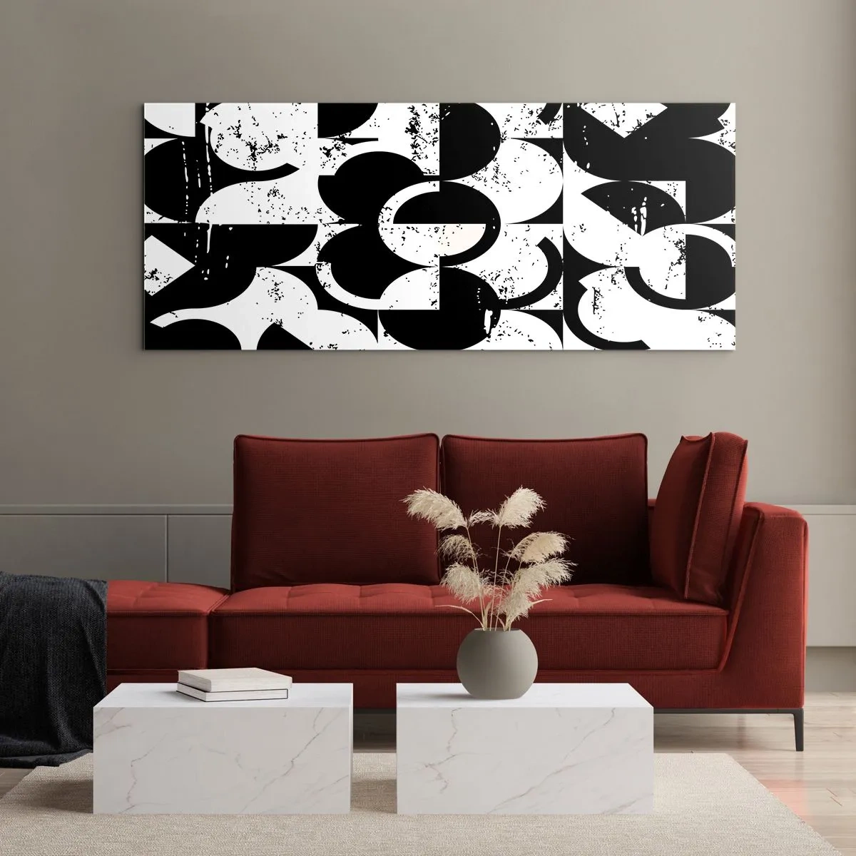 Glass picture - White Is White and Black Is Black - 100x40 cm