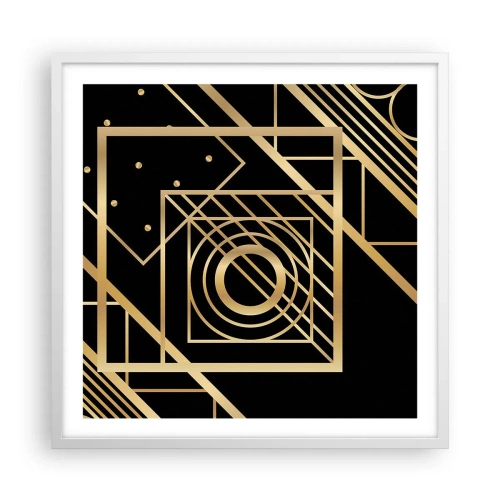 Poster in white frmae - Golden Geometry - 60x60 cm