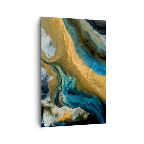 Canvas picture - Blue -Yellow - Mutal Influences - 80x120 cm