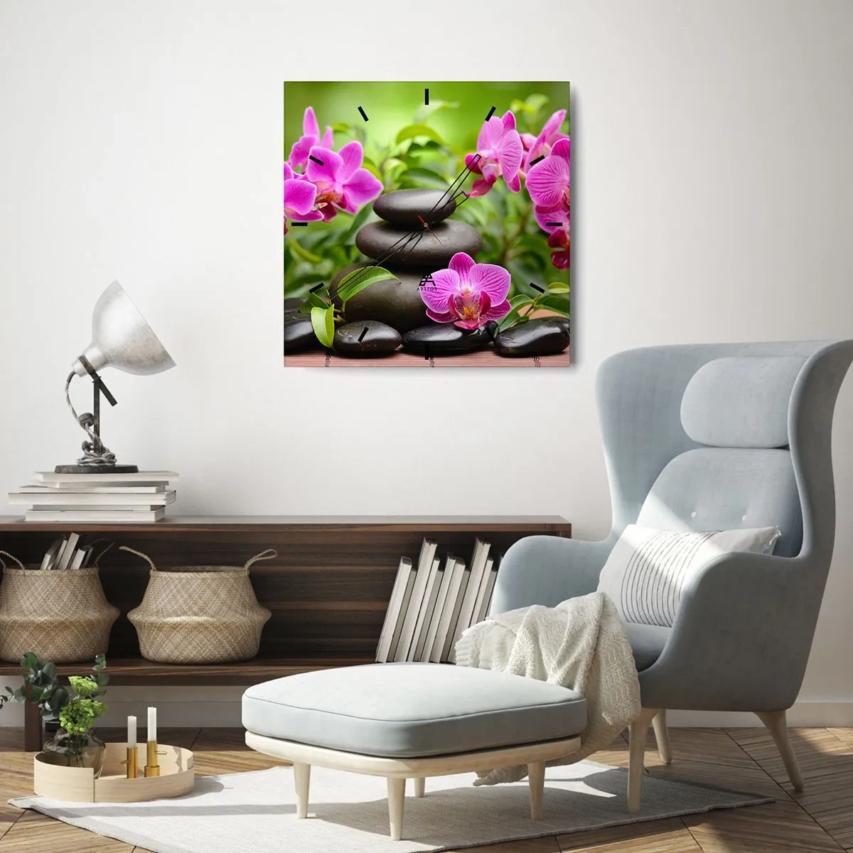 Wall clock - Clock on glass - Pyramid of Peace - 40x40 cm