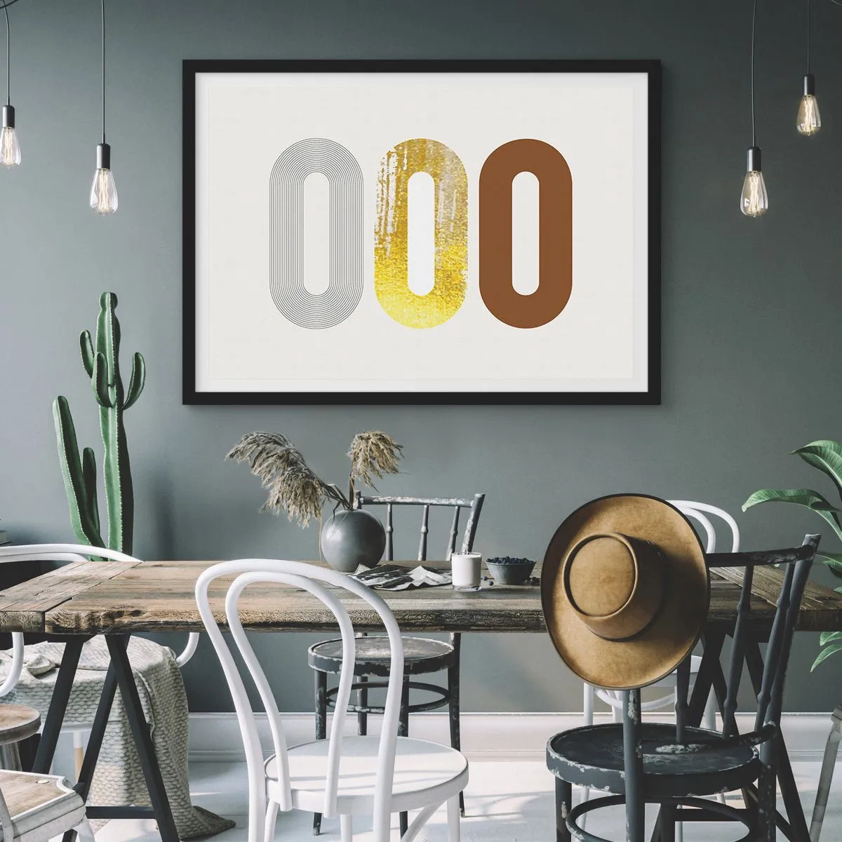 Poster in black frame - Ooo! - 70x50 cm
