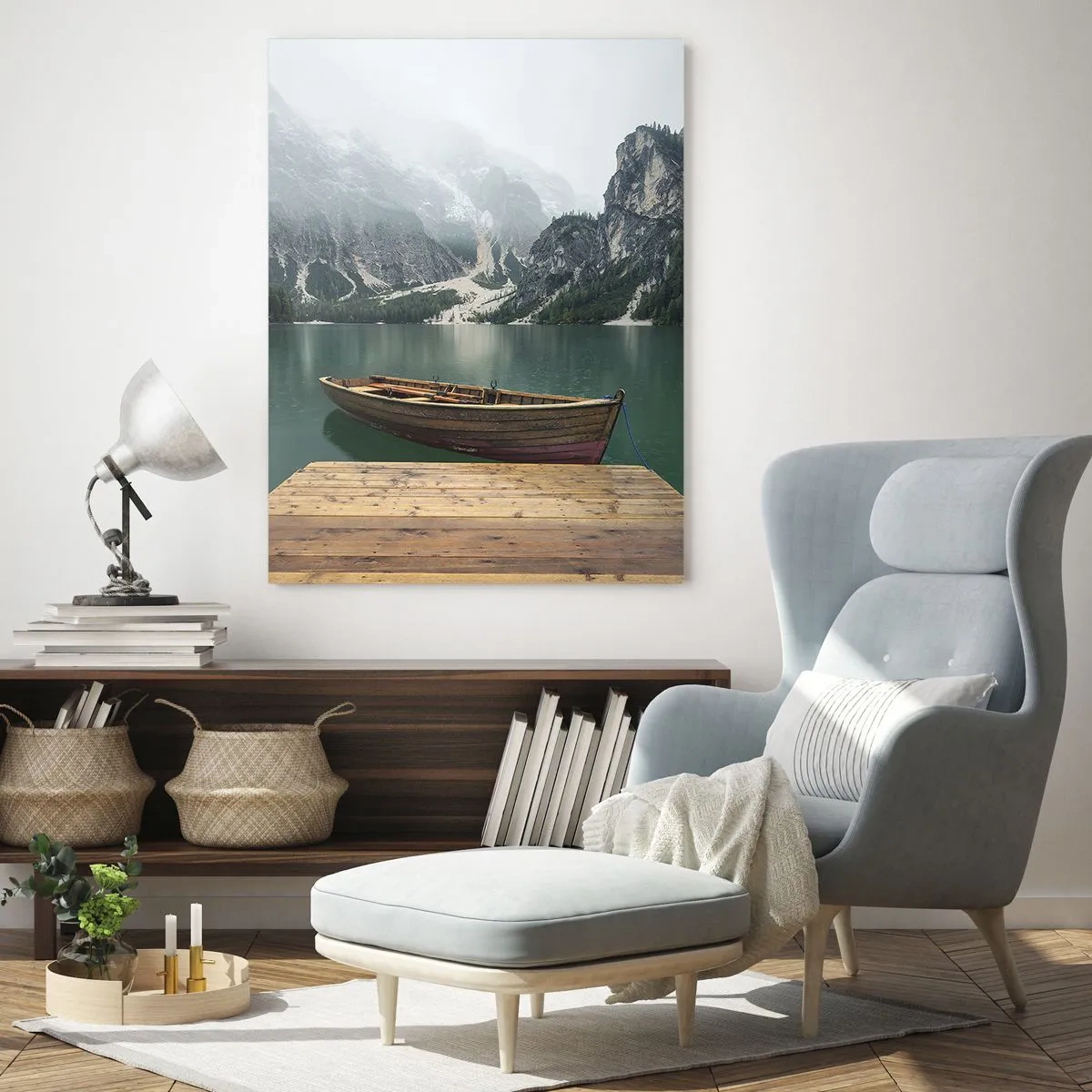 Glass picture - Boat Found Solitude - 50x70 cm