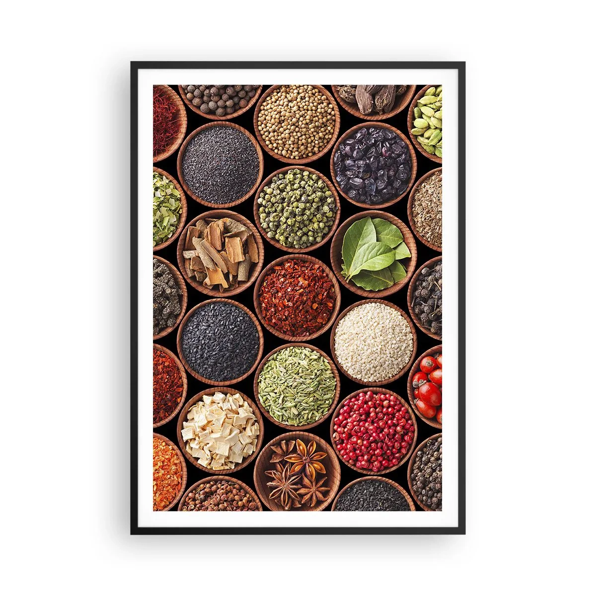 Poster in black frame - All Flavours of the World - 70x100 cm