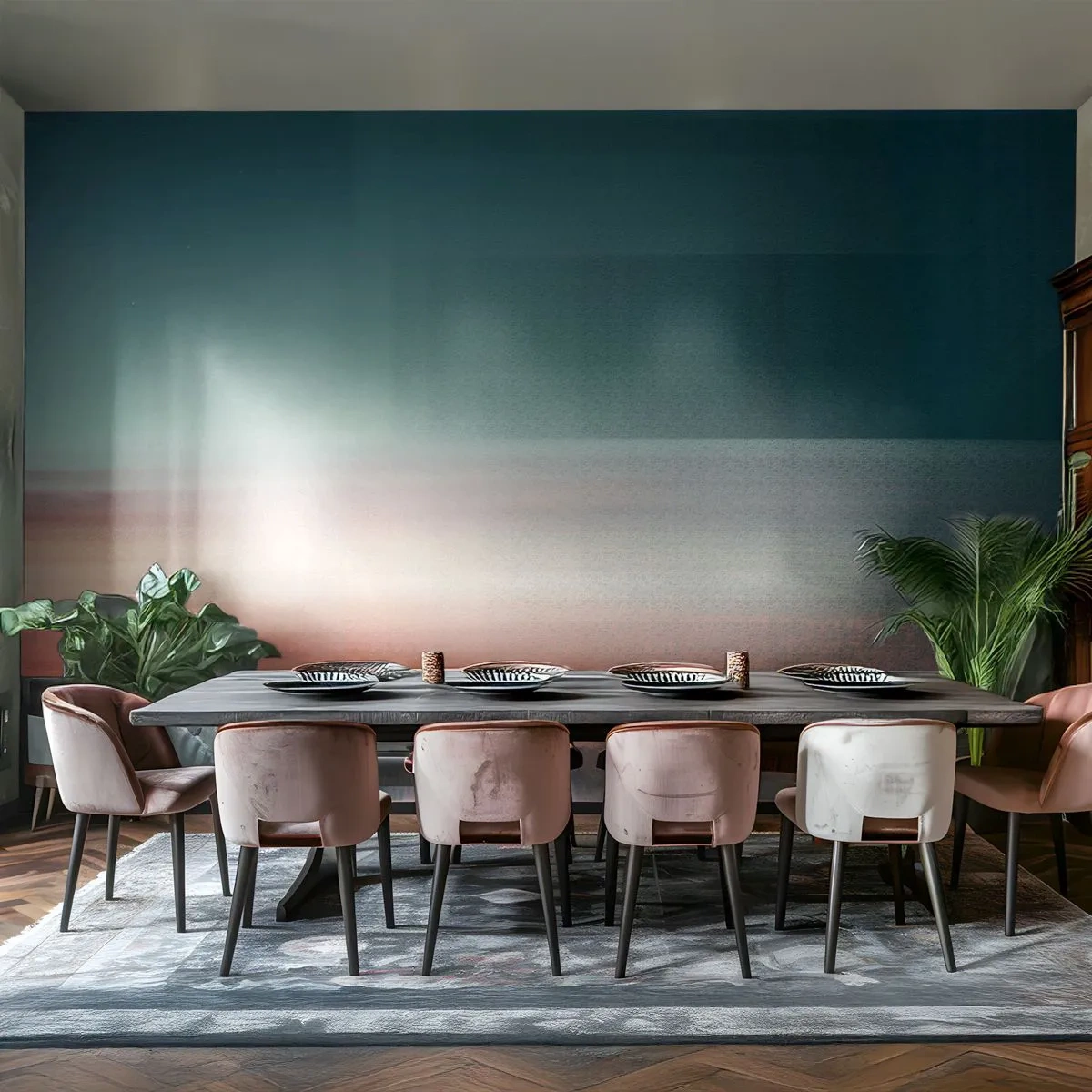 Photo Wallpaper Standard Eco - Abstract: Light Waves - Water, Sky, Minimalism - 150x105 cm