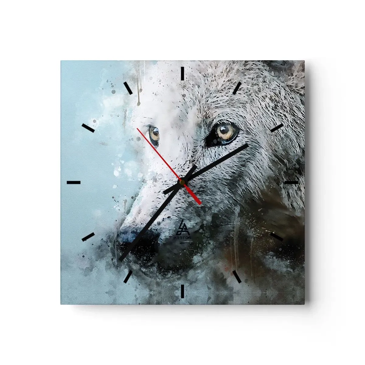 Wall clock - Clock on glass - Meet Wolf Soul - 30x30 cm