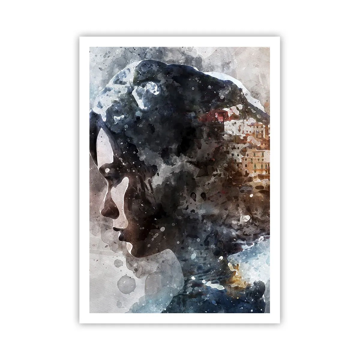 Poster - Tale about a Girl with a City in the Background - 70x100 cm