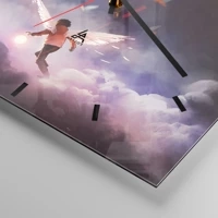 Clock face with lines