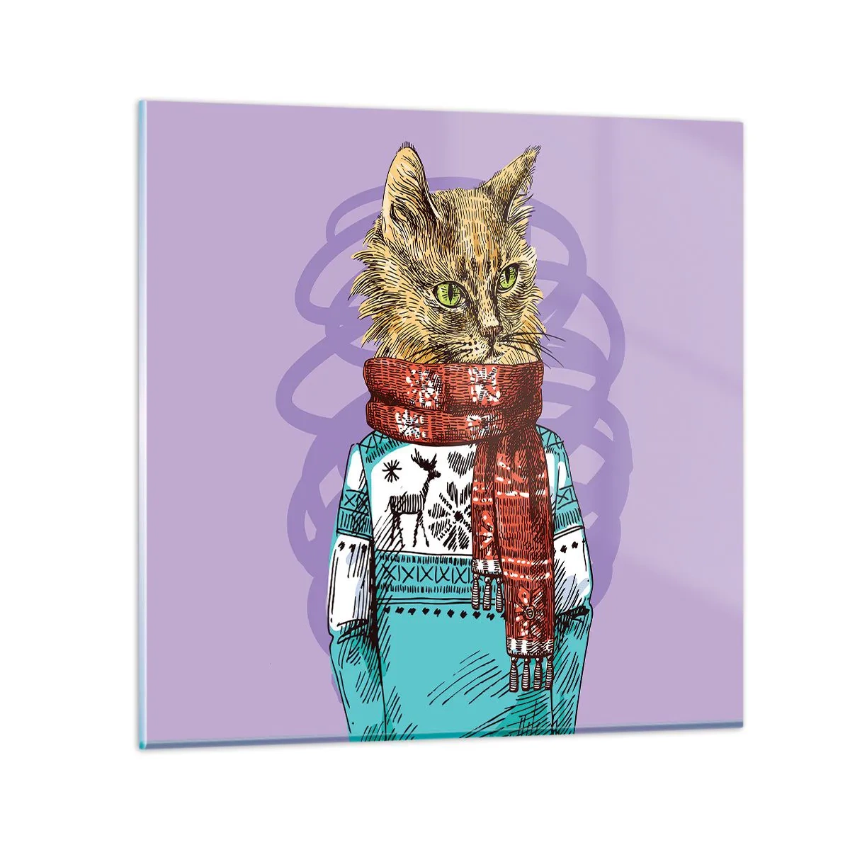 Glass picture - Cat Not Only in Boots - 70x70 cm