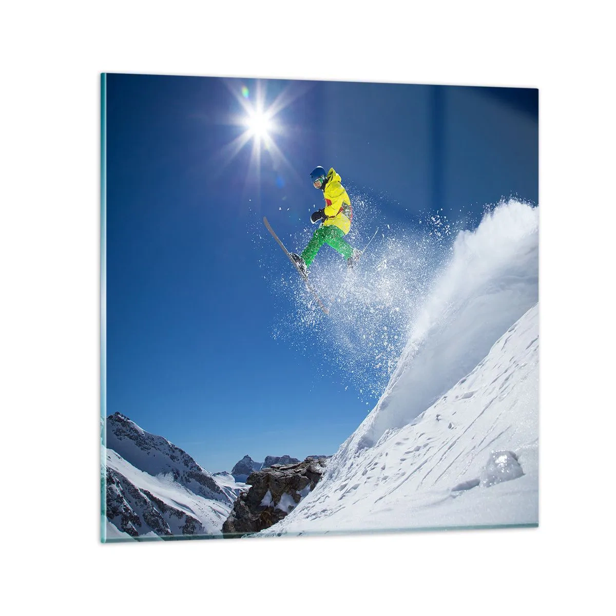 Glass picture - Dancing with the Mountains - 30x30 cm