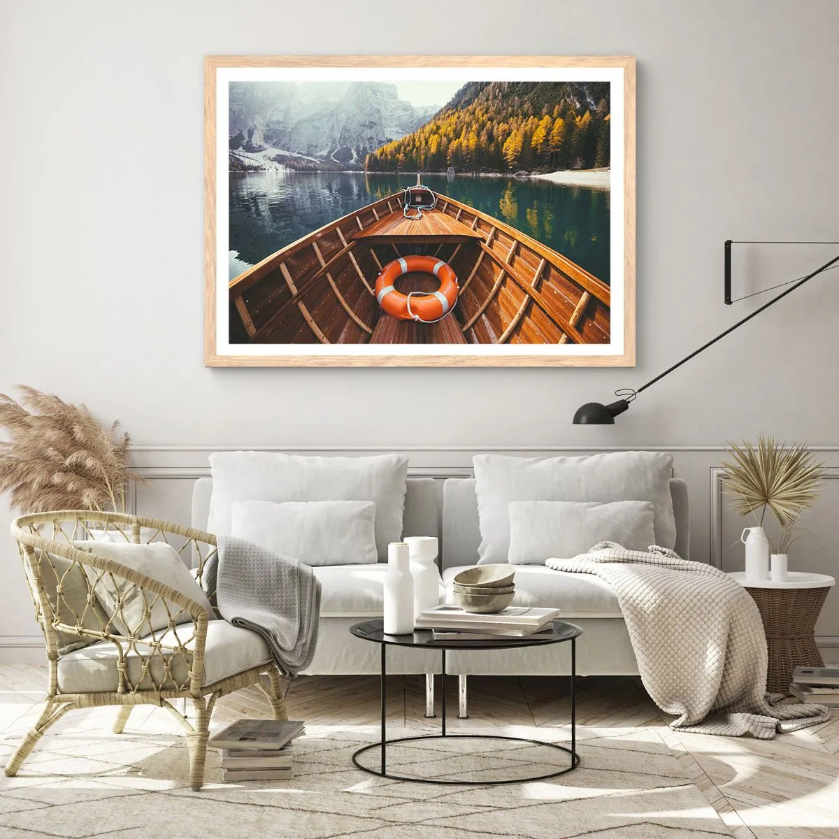 Poster in light oak frame - Mountain Hike - 70x50 cm