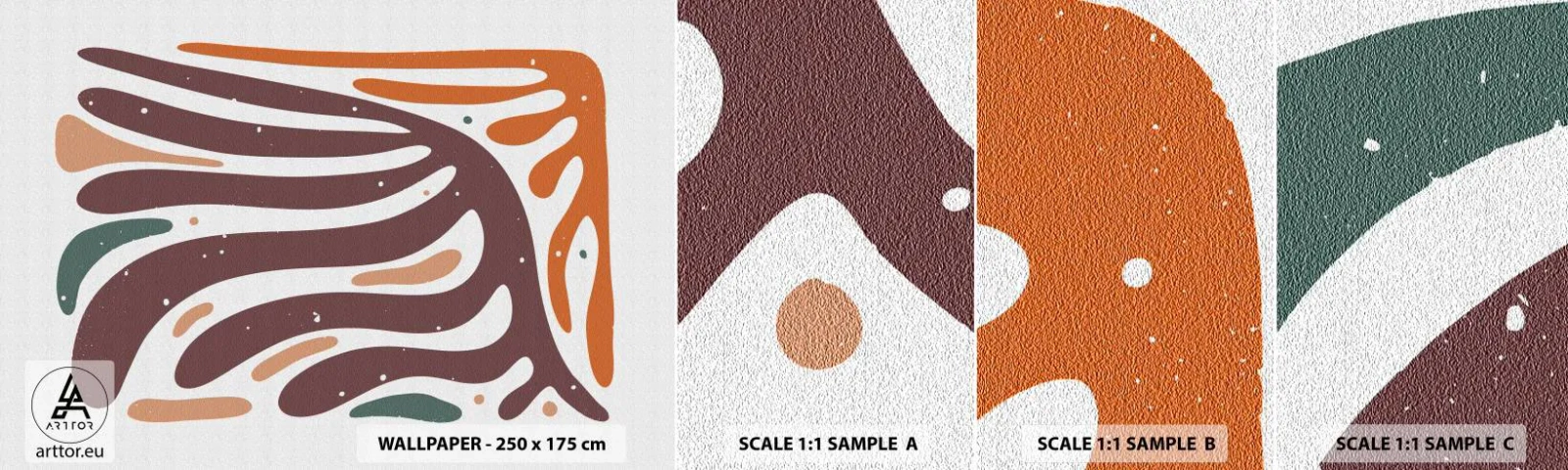 Photo Wallpaper Sample Self-Adhesive Deluxe Sticker - Radiant Organic Composition - Boho, Minimalism, Piece - 100x30 cm