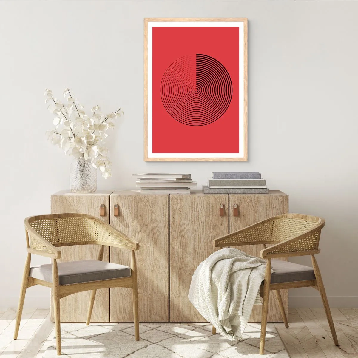 Poster in light oak frame - Circular Movement - 40x50 cm