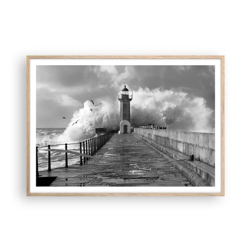 Poster in light oak frame - Fearless - 100x70 cm