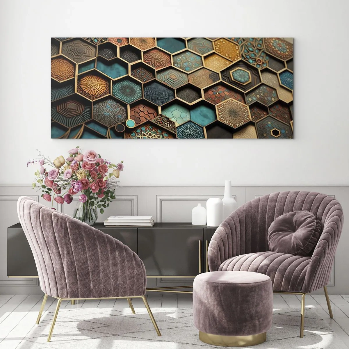 Glass picture - Arabic Ornaments - Variation - 100x40 cm