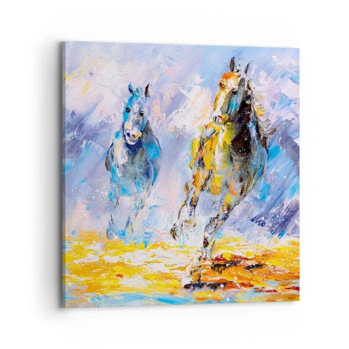 Canvas picture - Galloping through Light - 70x70 cm