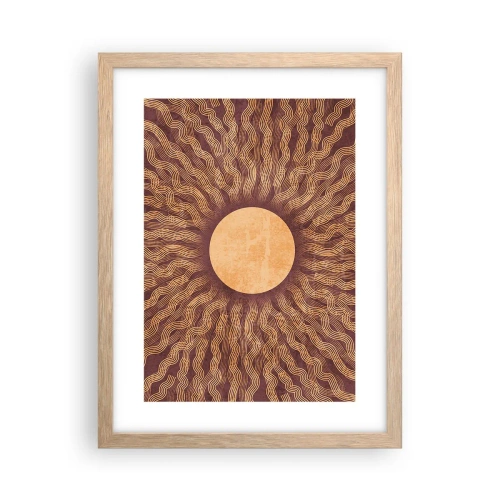 Poster in light oak frame - Sun Icon - 30x40 cm