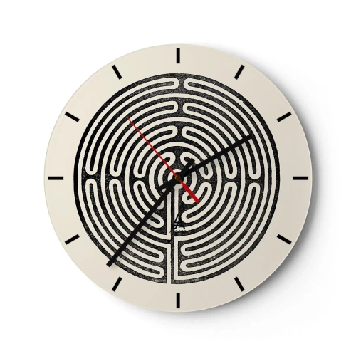 Wall clock - Clock on glass - Mysterious Order - 40x40 cm