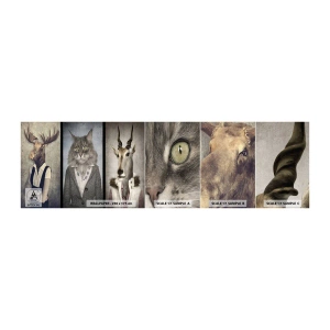 Photo Wallpaper Sample Self-Adhesive Deluxe Sticker - Furcoats Are in Vogue Again - Abstraction, Fantasy, Moose - 100x30 cm